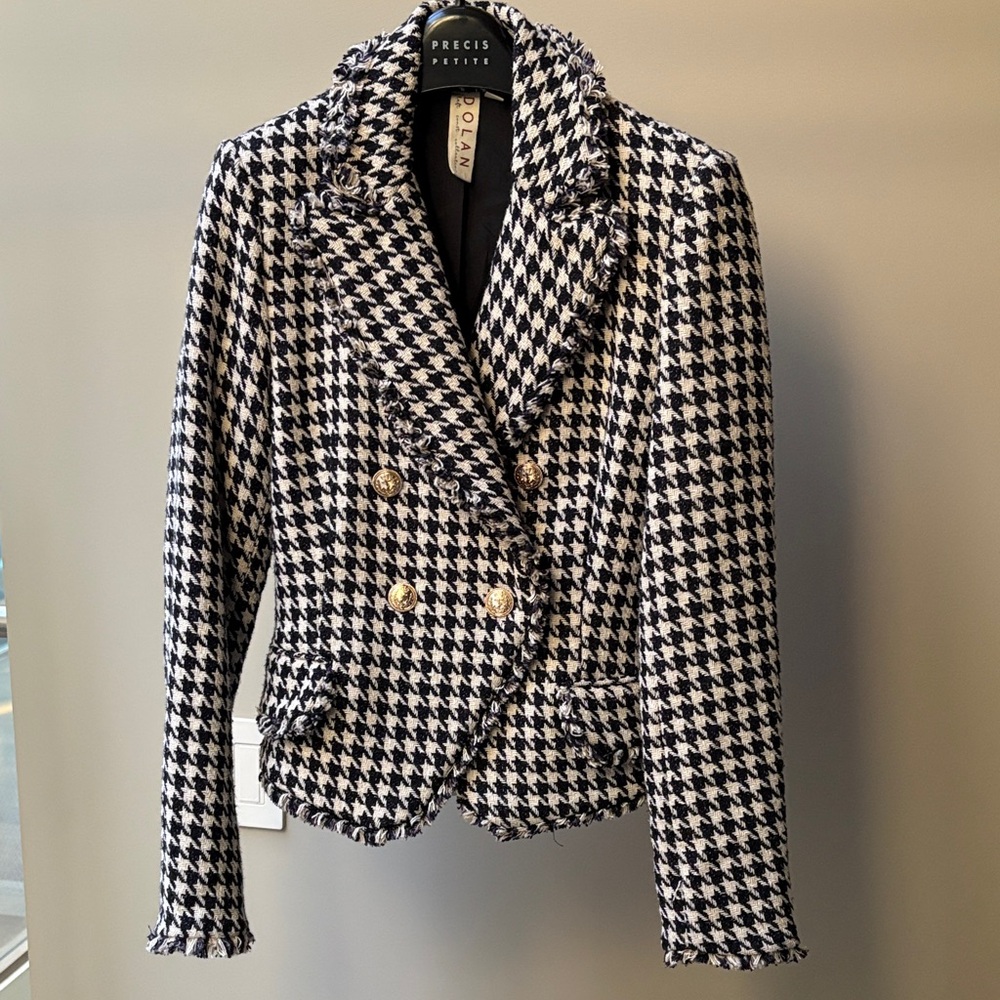 Anthropology Houndstooth Double Breasted Jacket XS.